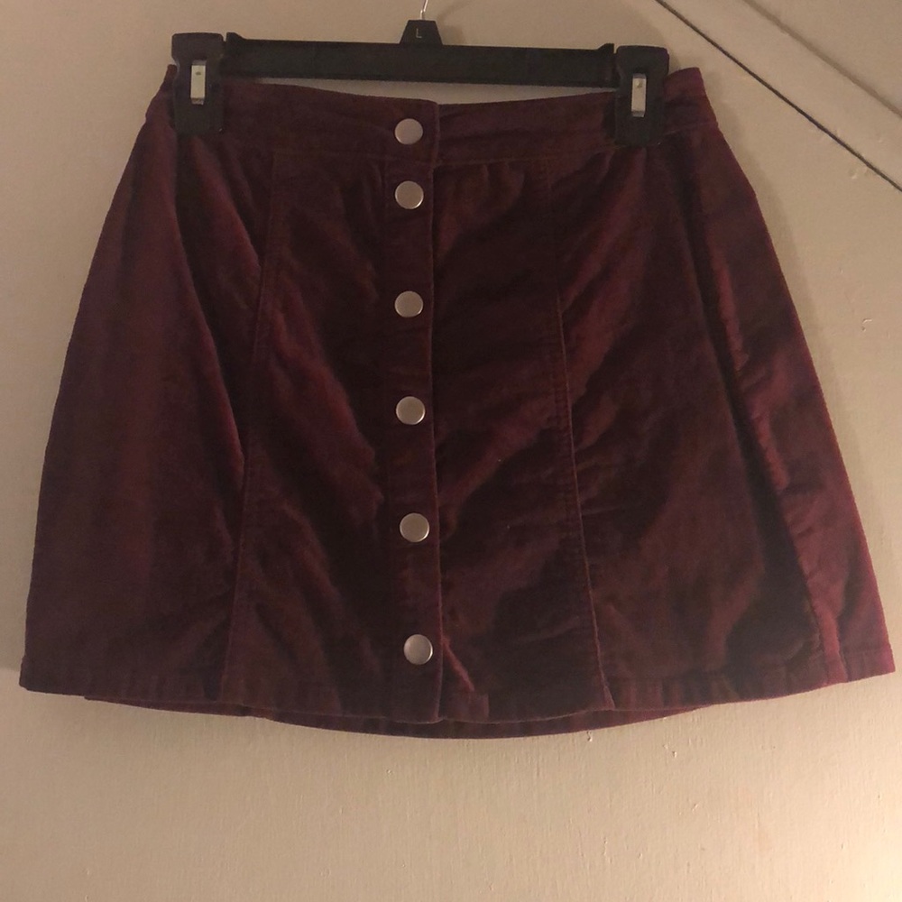 Brandy Melville- Corduroy Button Front Skirt